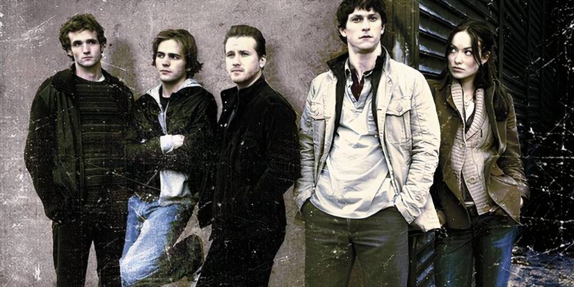 The Black Donnellys cast standing against a wall