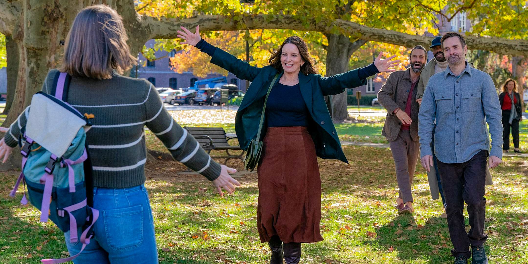 Kate (Tina Fey) about to give a big hug in The Four Seasons Season 1
