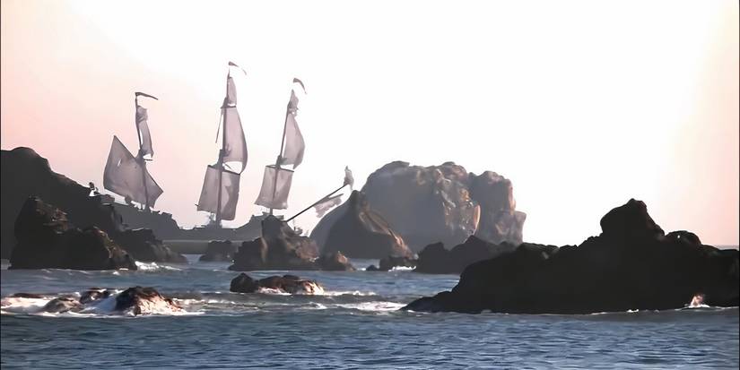 The Inferno sails away at the end of The Goonies