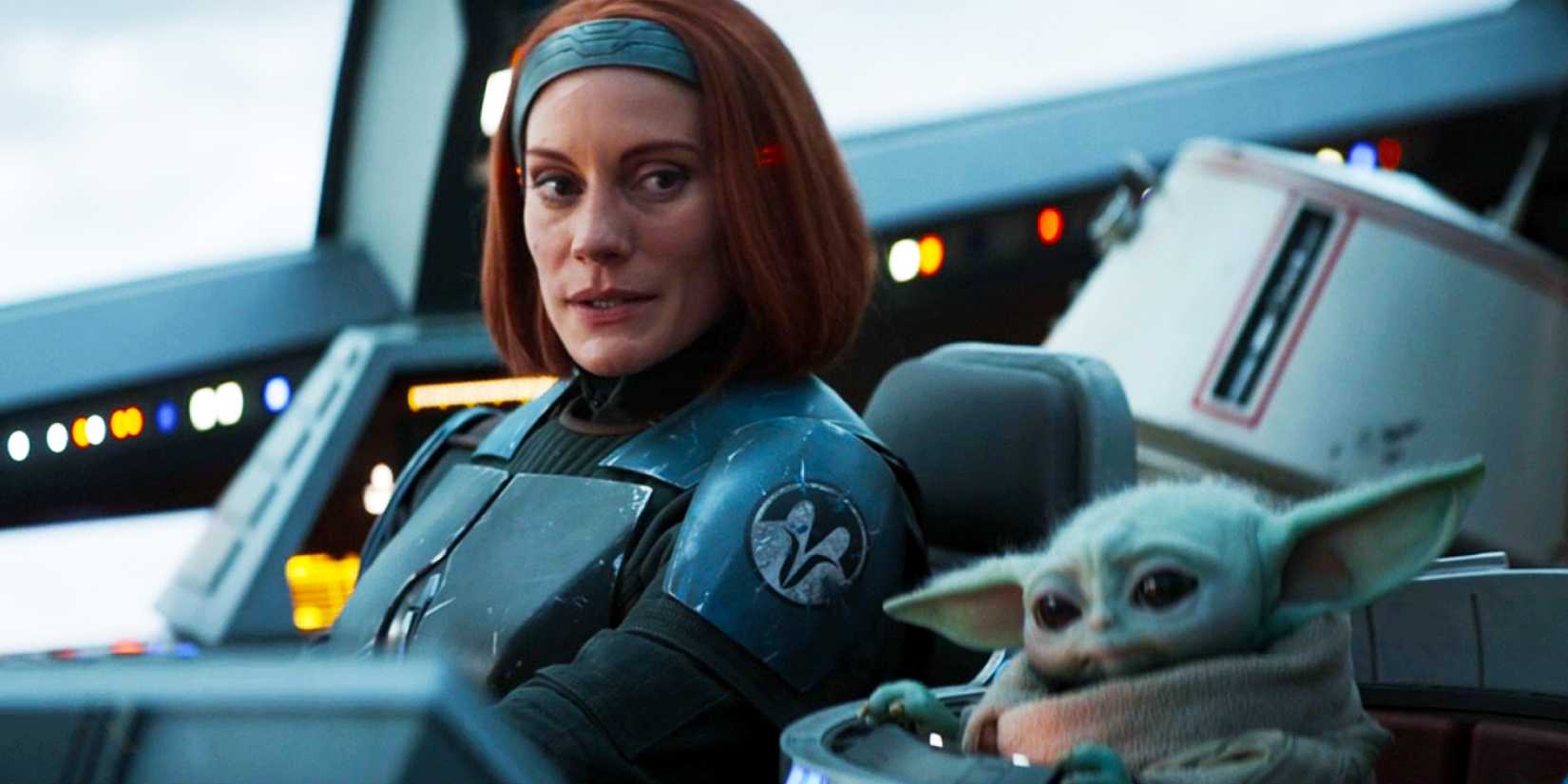 Bo-Katan e Grogu em The Mandalorian