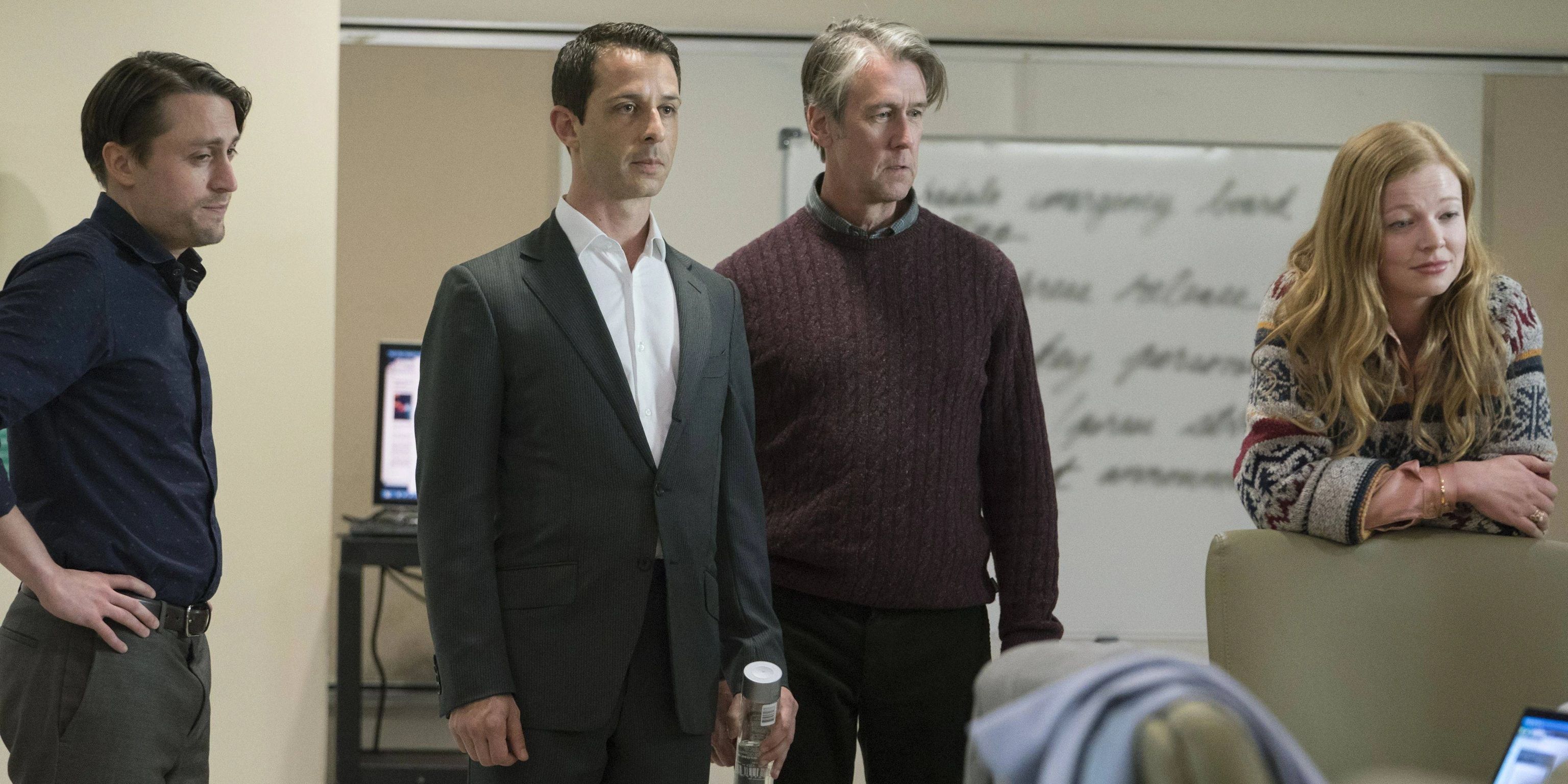 The Roy kids at the hospital in Succession season 1 episode 2