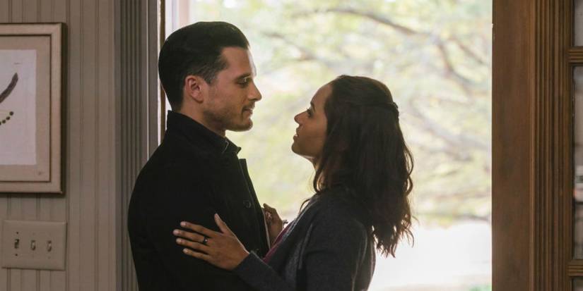 Enzo and Bonnie staring at each other