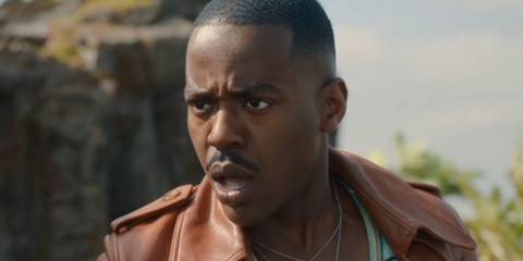 Ncuti Gatwa looking shocked as the Fifteenth Doctor in Doctor Who