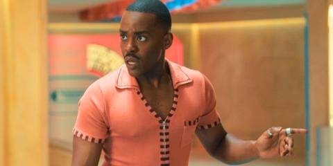 Ncuti Gatwa looking shocked as the Fifteenth Doctor in Doctor Who