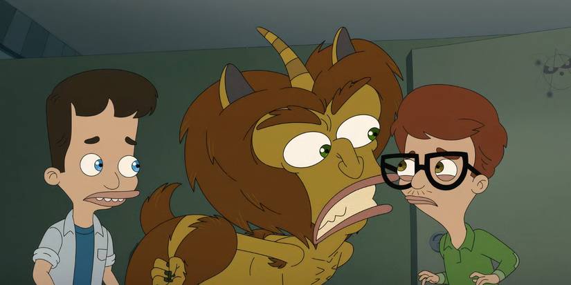 Nick watching Andrew and Maury argue in a stall in Bridgeton Middle's bathroom in the Big Mouth finale "The Great Unknown."