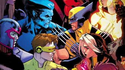 X-Men Comic Art of Magneto, Beast, Wolverine, Cyclops, Rogue and more facing off in comic art by David Marquez