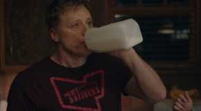 Alan Tudyk as Harry drinking milk in Resident Alien