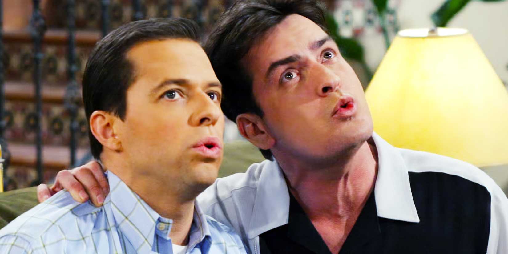 10 TV Shows That Don't Deserve The Hate They Get Charlie and Alan making funny faces in Two and a Half Men