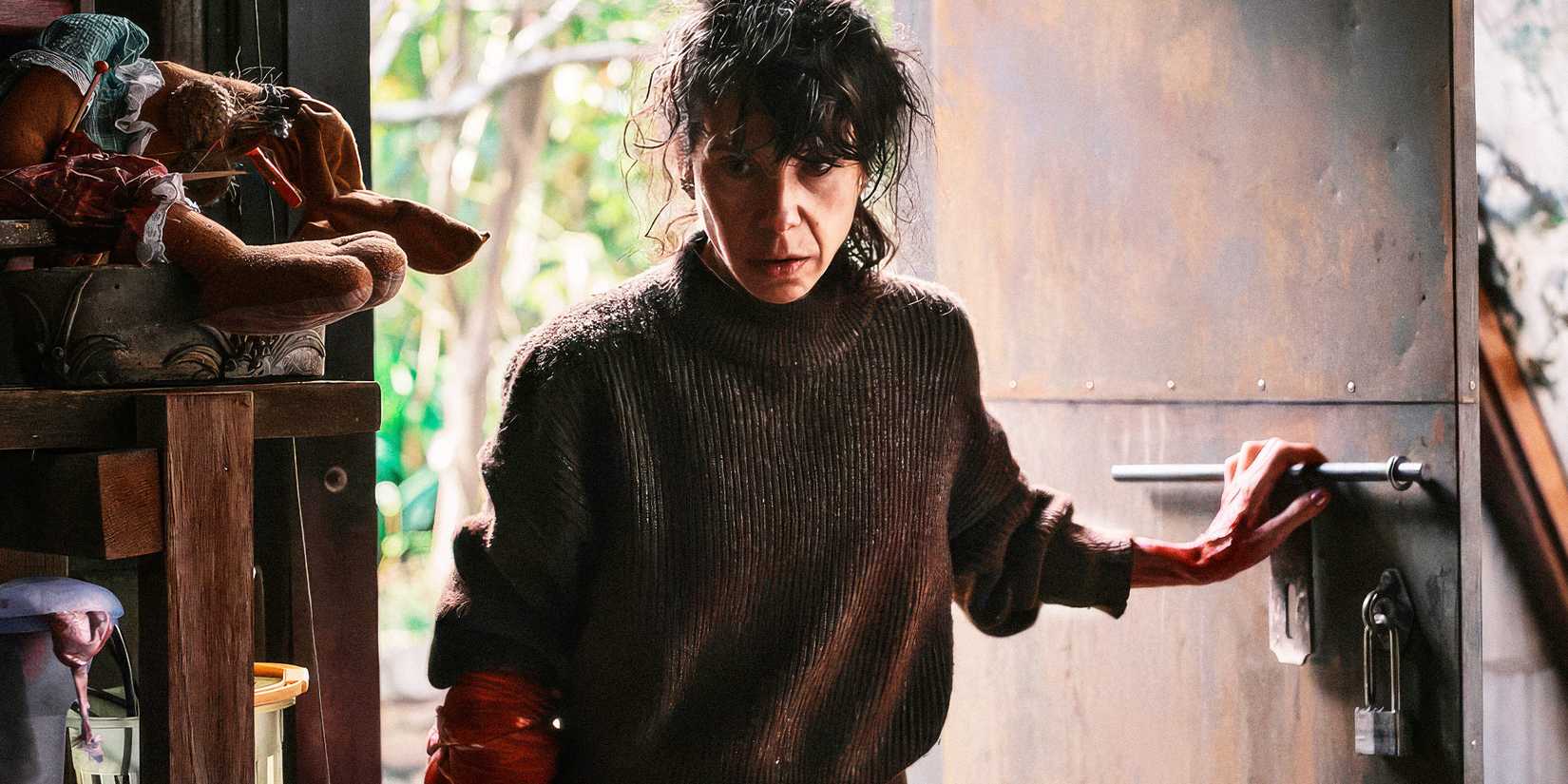 Sally Hawkins opening the door to the shed in Bring Her Back 