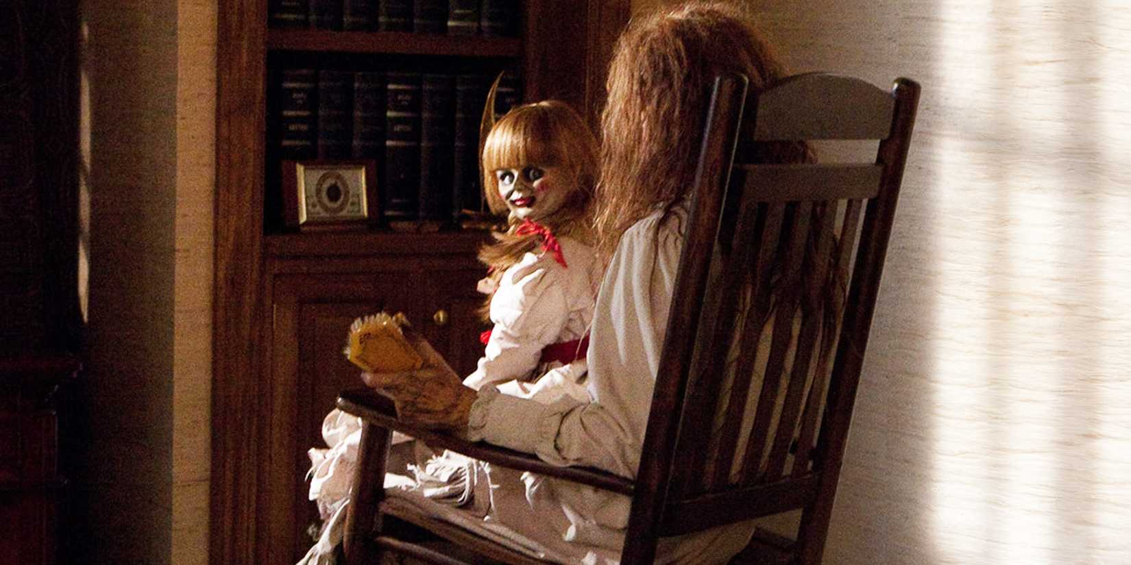 Annabelle in The Conjuring in a rocking chair 