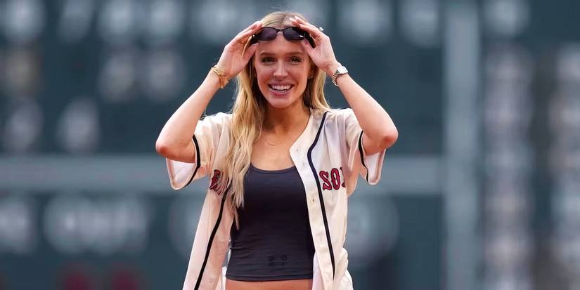 Alex Cooper at a Boston Red Sox game