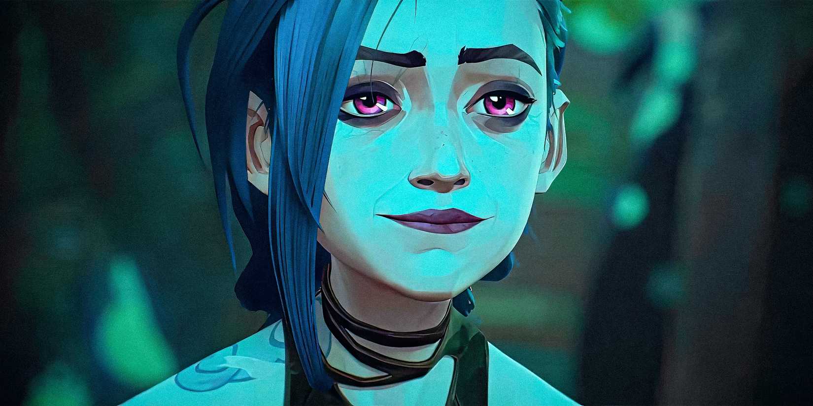 Jinx with a slight smile in Arcane