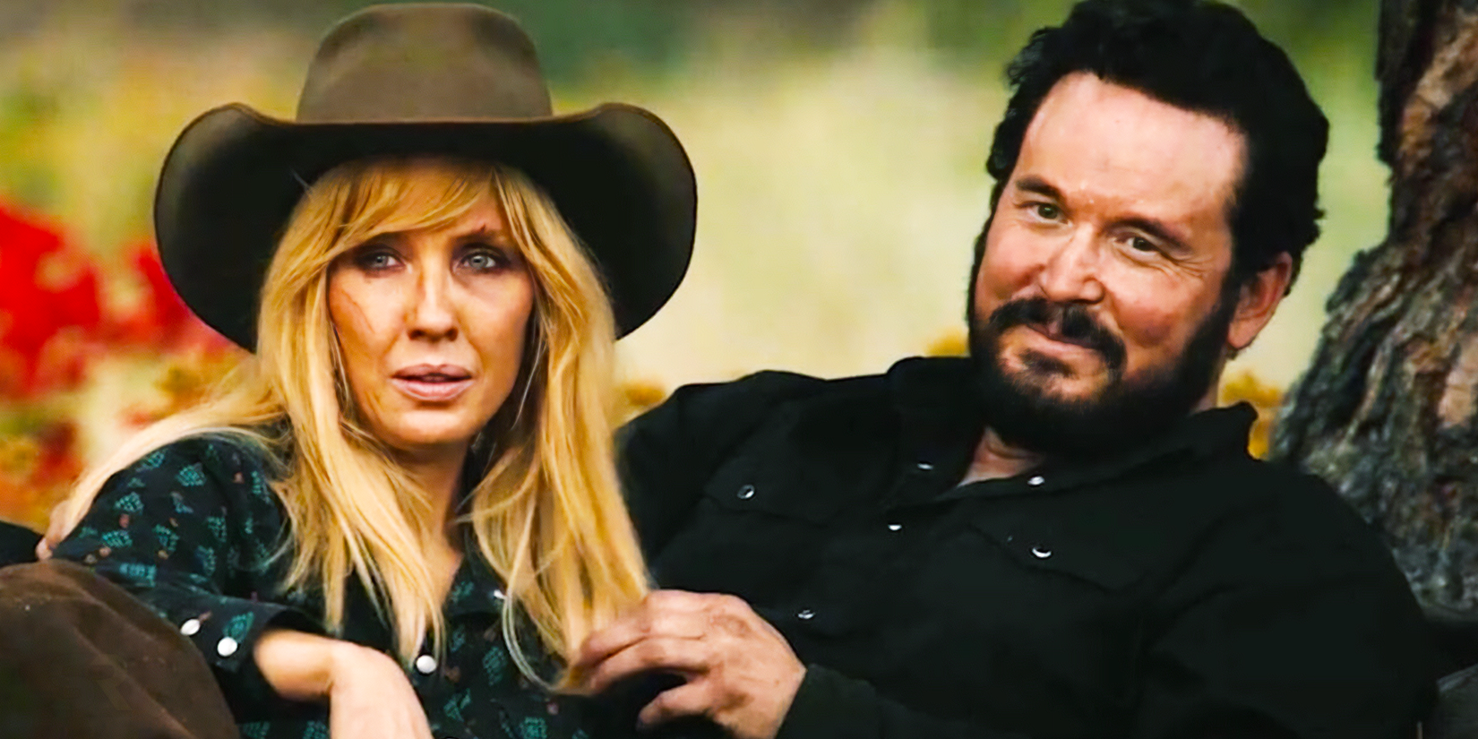 Kelly Reilly as Beth Dutton and Cole Hauser as Rip Wheeler in Yellowstone