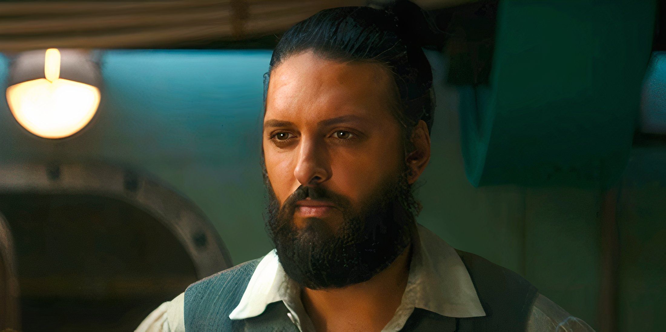 Captain Nemo looking sternly at Humility in Nautilus