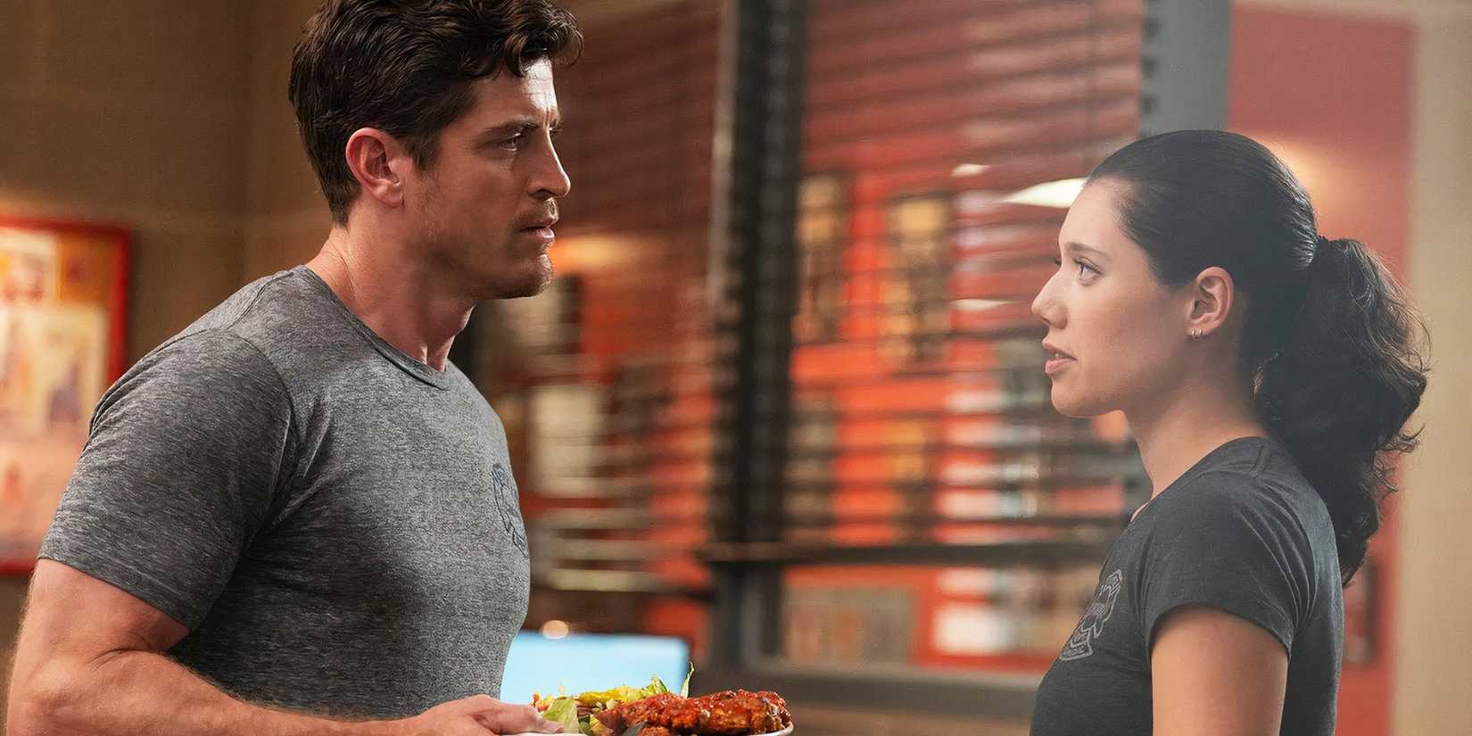 Sam Carver and Violet Mikami in Chicago Fire season 13, episode 1.