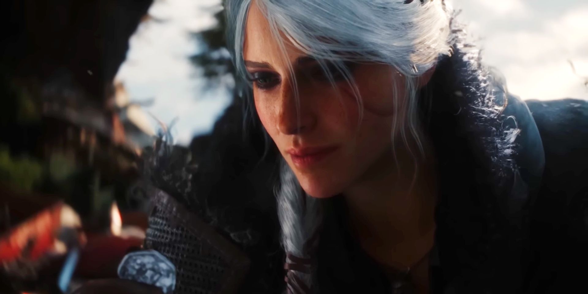Ciri looking at a coin in The Witcher 4 tech demo.