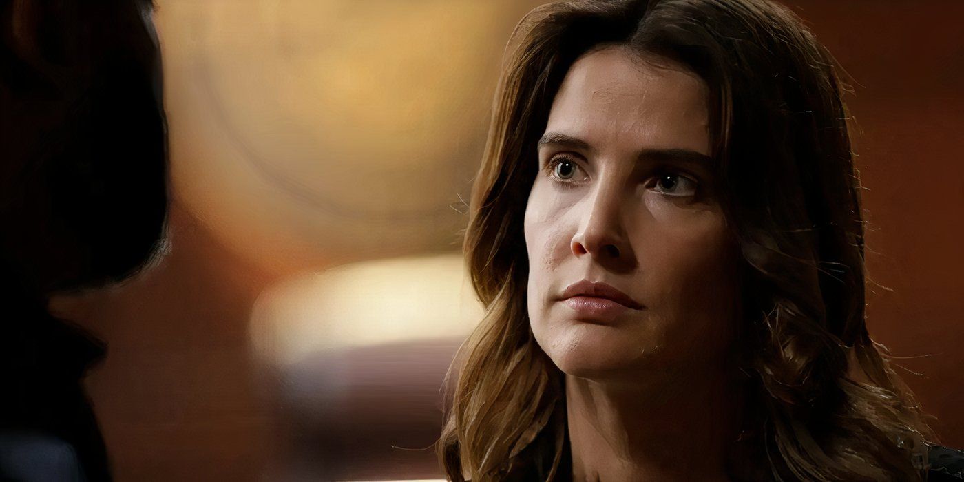 Cobie Smulders looking serious at another character in Stumptown