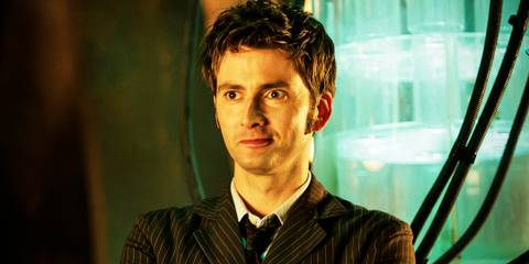 David Tennant smirking in Doctor Who