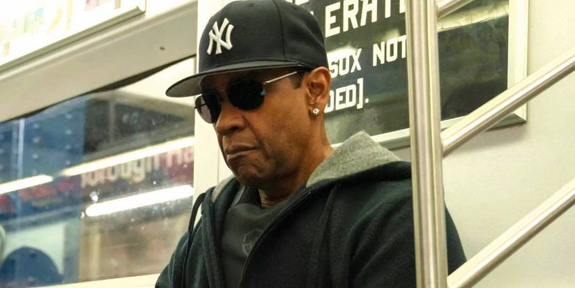 Denzel Washington sitting on the subway in Highest 2 Lowest