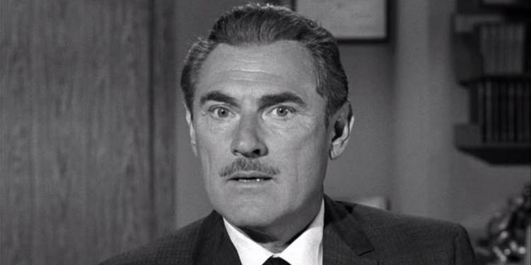 Dr. Eugene Twombly (Herbert Rudley) looking surprised in The Beverly Hillbillies The Clampetts Get Psychoanalyzed.