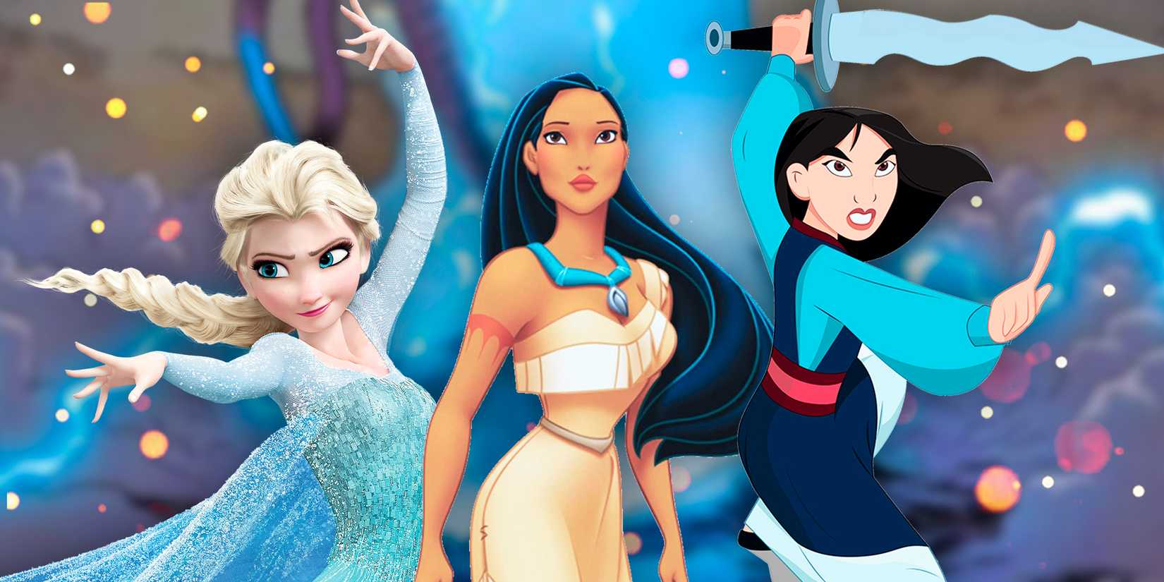 Elsa, Pocahontas y Mulan