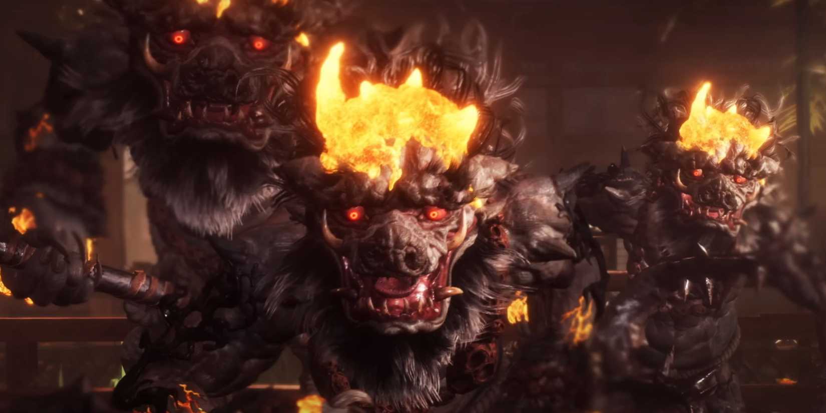 Ein hundeähnlicher Feind in Nioh 3