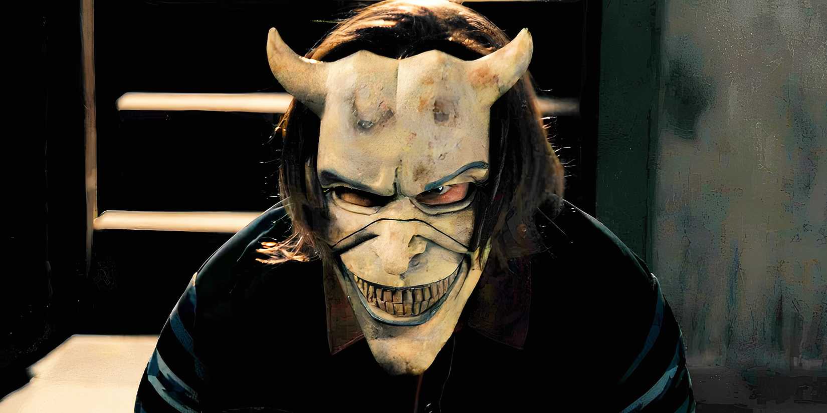 Ethan Hawke as the Grabber Wearing a Mask in The Black Phone