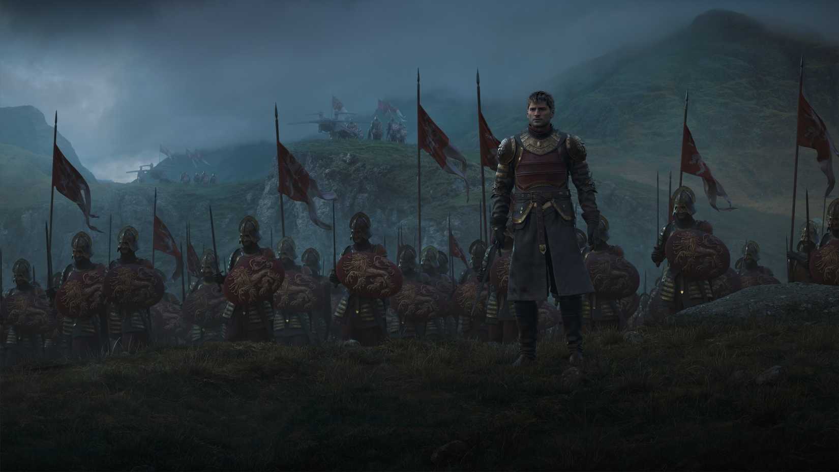 Game of Thrones War for Westeros Jamie standing by the Lannister army.