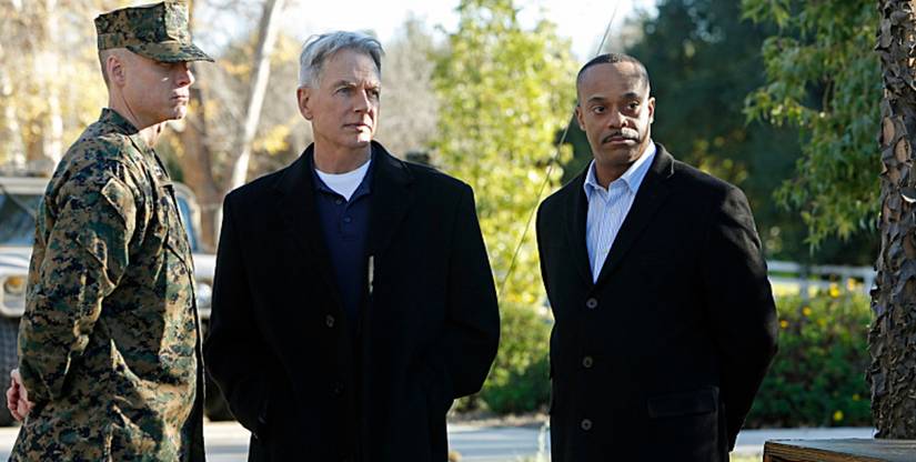Gibbs and Vance with a soldier in the NCIS episode Hereafter