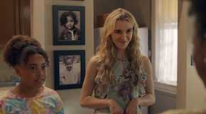 Young Georgia making a face at Lynette and standing next to young Ginny in Ginny & Georgia season 3 flashbacks