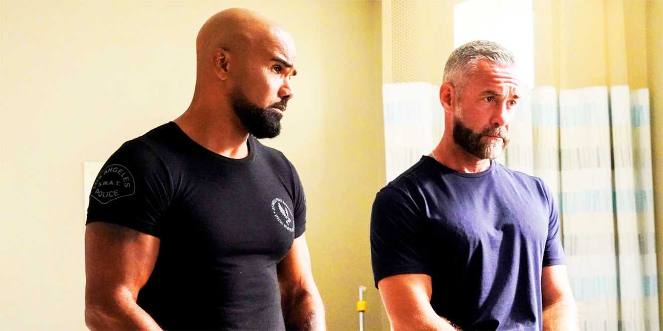 Hondo and Deacon in an episode of SWAT, standing together