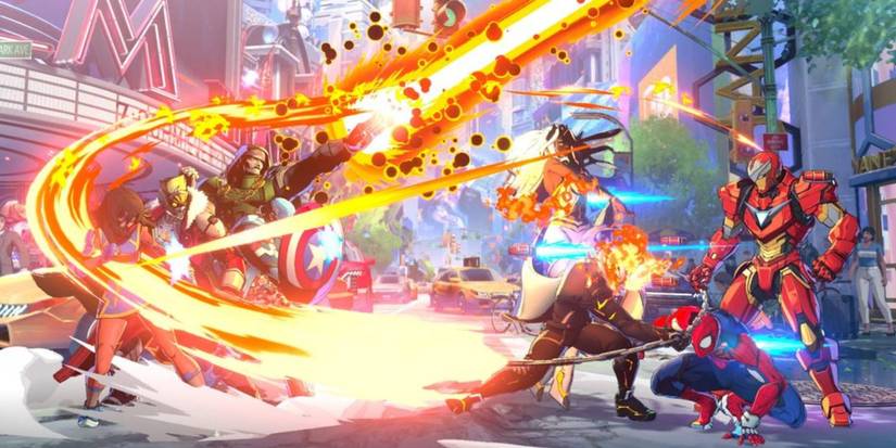 Marvel Tokon Fighting Souls 4v4 battle between two teams of multiple characters