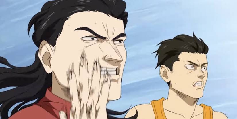 Togashi and Komiya running against one another in 100 Meters.