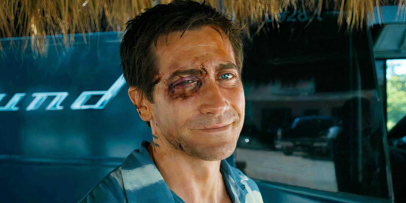 Jake Gyllenhaal smiling as Dalton in Road House