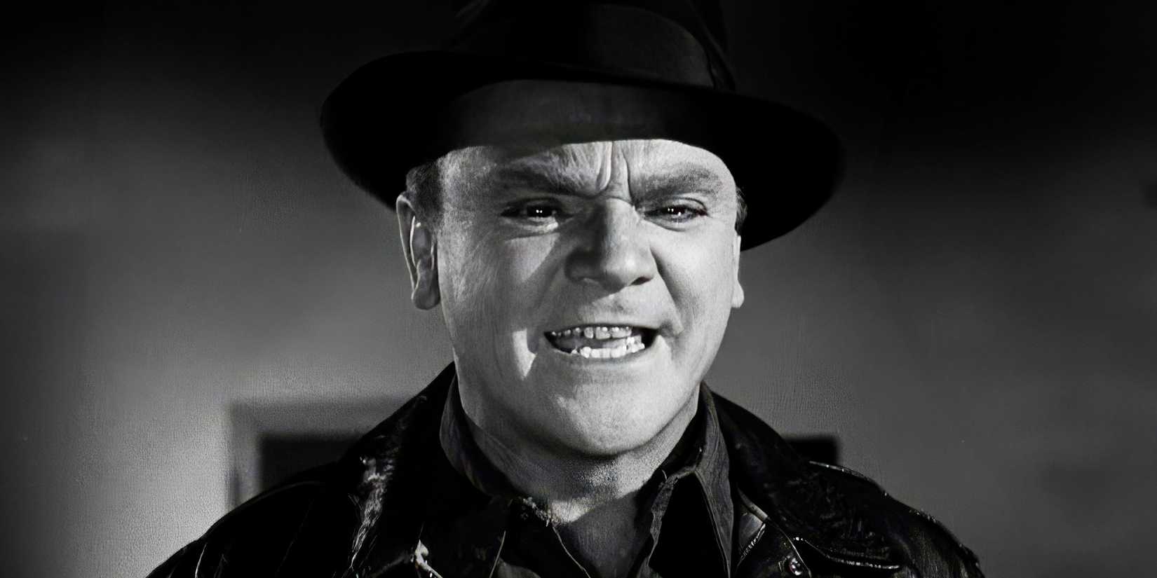 James Cagney rants angrily in a scene from White Heat