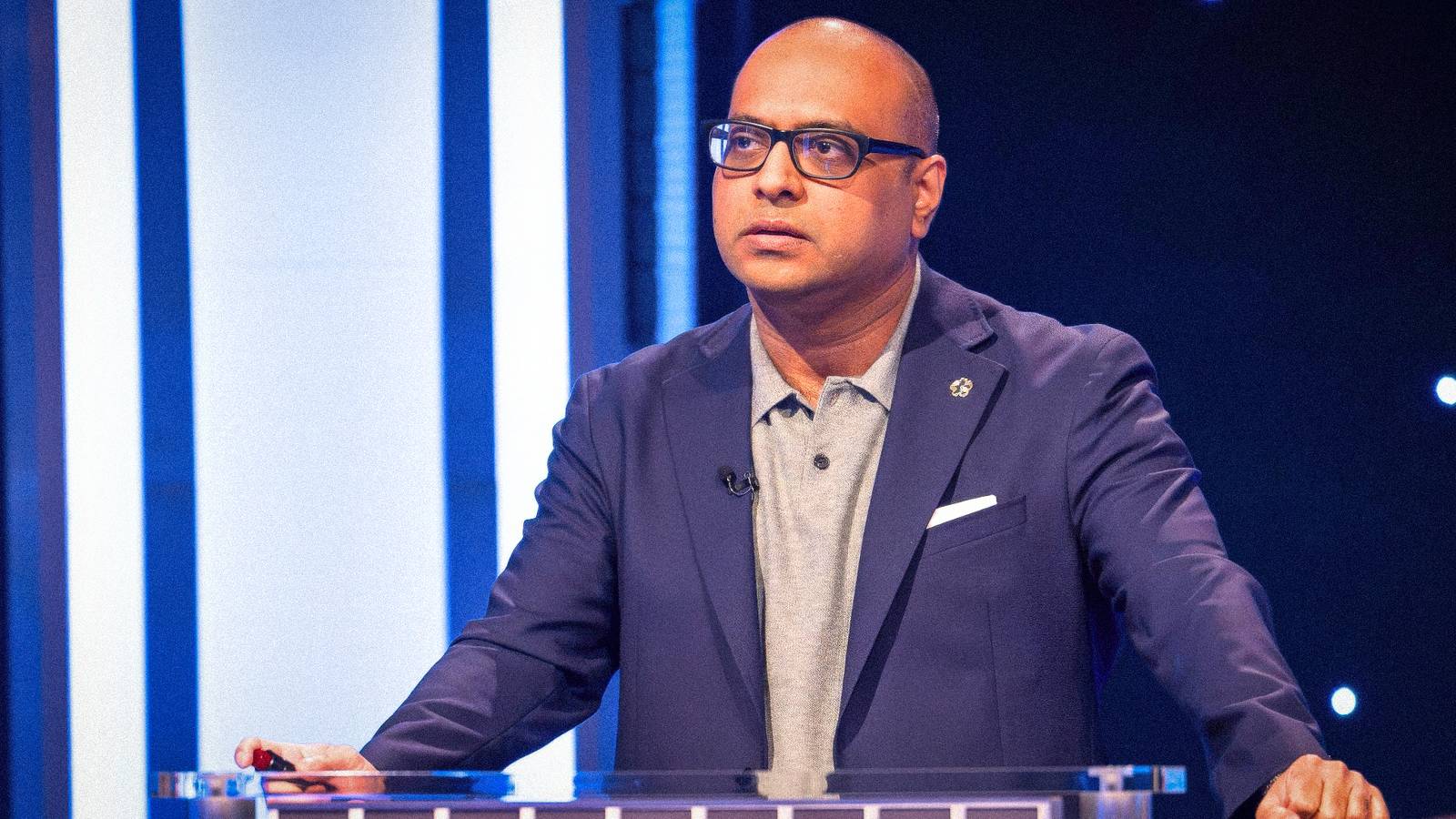 Jeopardy! Masters' Yogesh Raut with serious expression