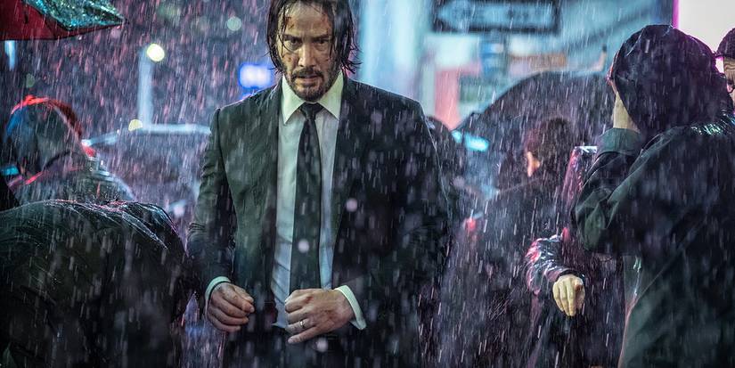 Keanu Reeves als John Wick im Regen