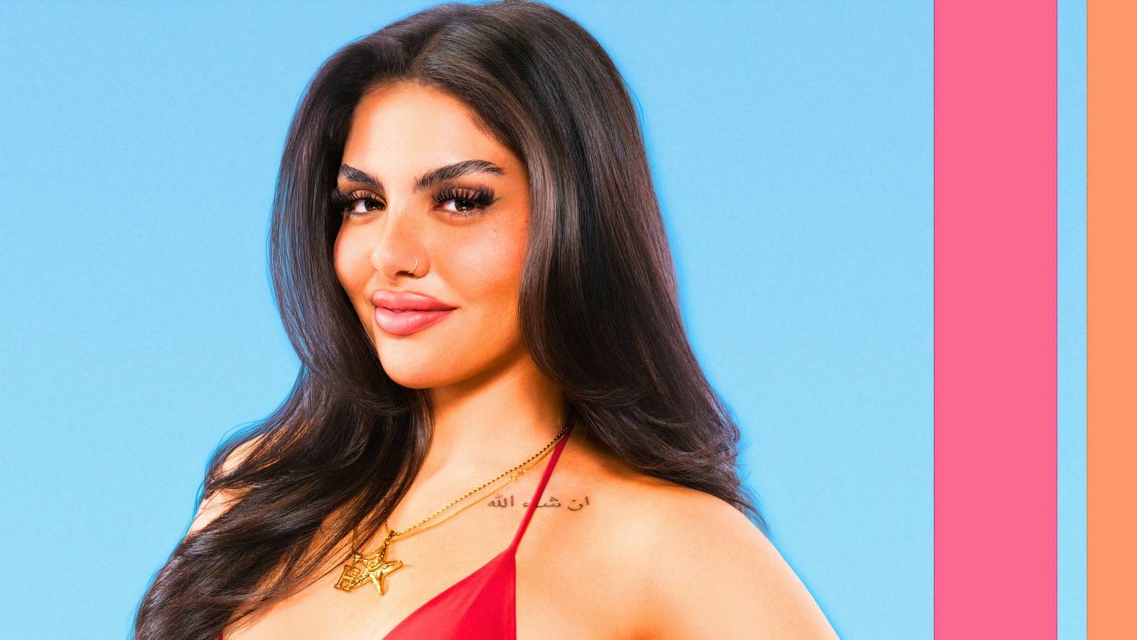 huda red dress love island Love Island USA' Huda Mustafa's Red Carpet Debut With Netflix Reality Star Sparks Rumors