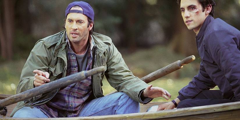 Luke e Jess em um barco em Gilmore Girls