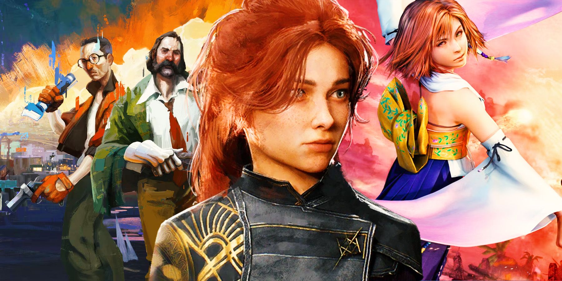 Maelle with Disco Elysium and Final Fantasy 10 characters