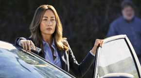 Maggie Q as Ballard in the Bosch Spinoff Standing Next to an Open Car Door