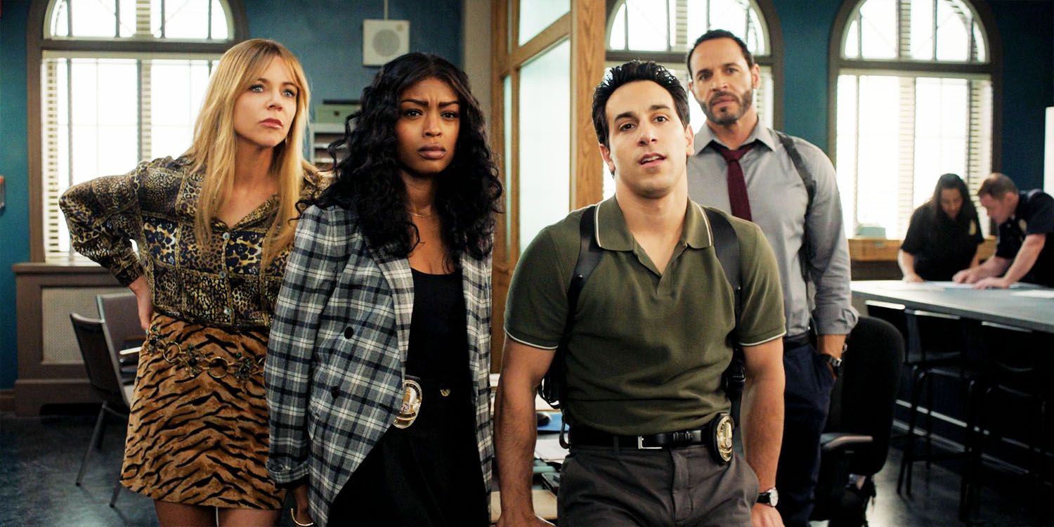 Morgan, Oz, Daphne, and Karadec looking at Selena in High Potential season 1, episode 11