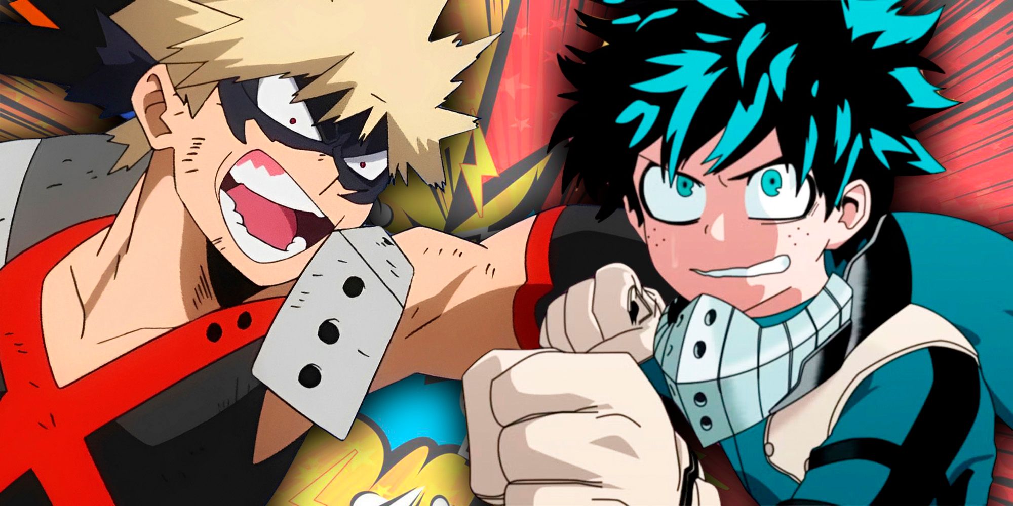My Hero Academia - Deku and Bakugo looking competitive
