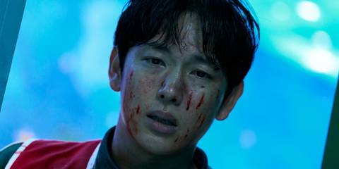 Myung-gi looking shocked in Squid Game season 3, episode 2
