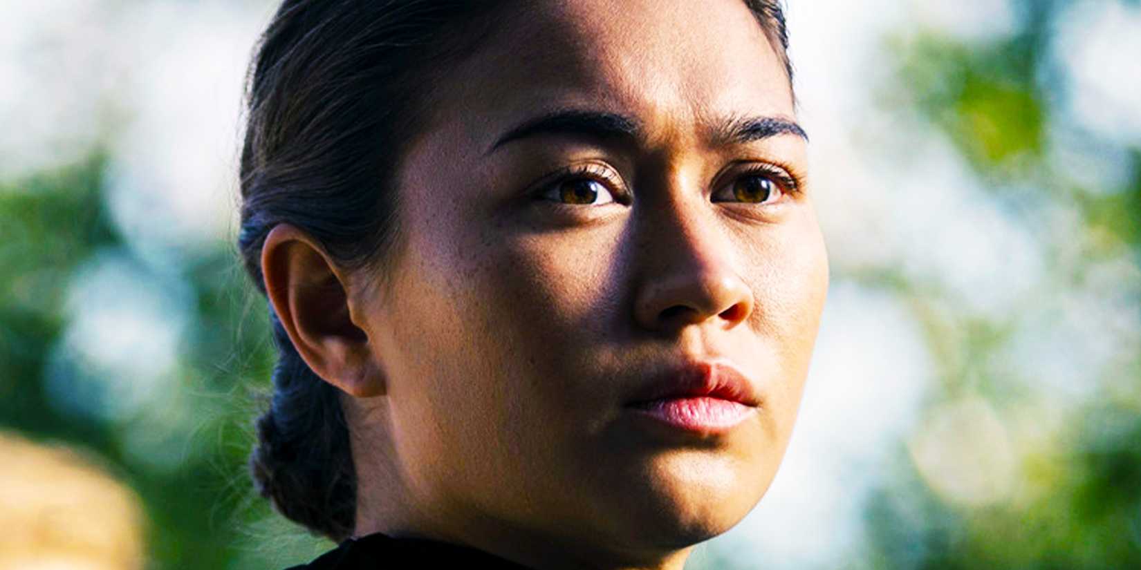 Kristina Tonteri-Young as Sister Beatrice looking serious in Warrior Nun