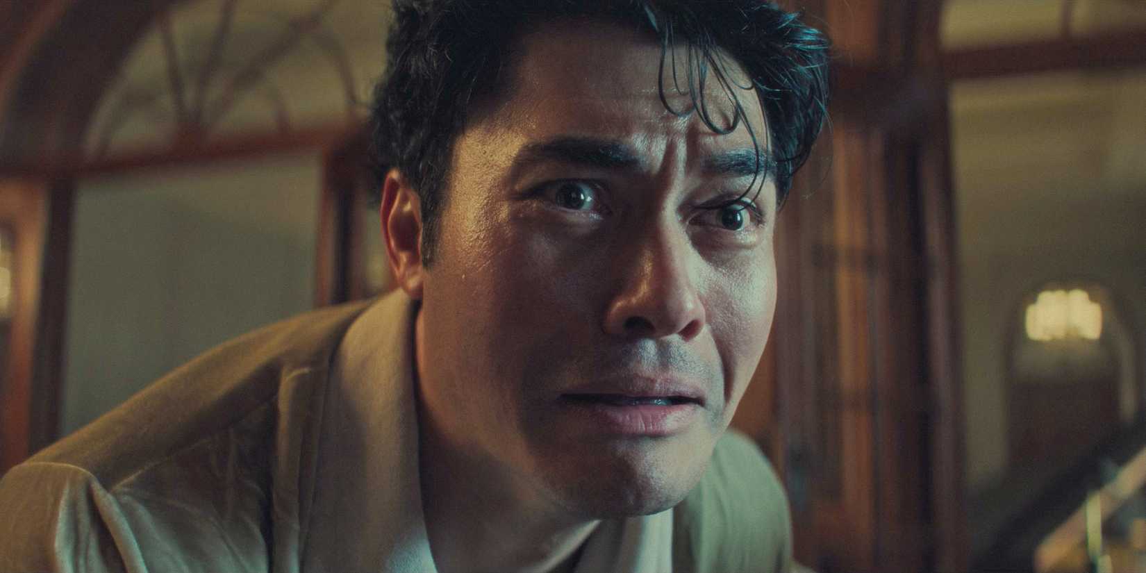 Peter (Henry Golding) terrified in Nine Perfect Strangers Season 2 Ep 6
