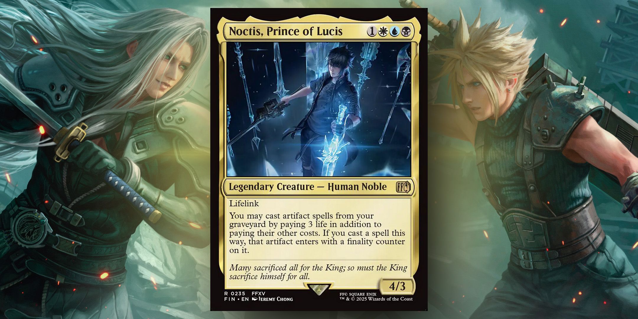 noctis card mtg Noctis, Prince of Lucis [546] [Borderless] [Character] [FINAL FANTASY]  [Surge Foil] – Face to Face Games main image 0