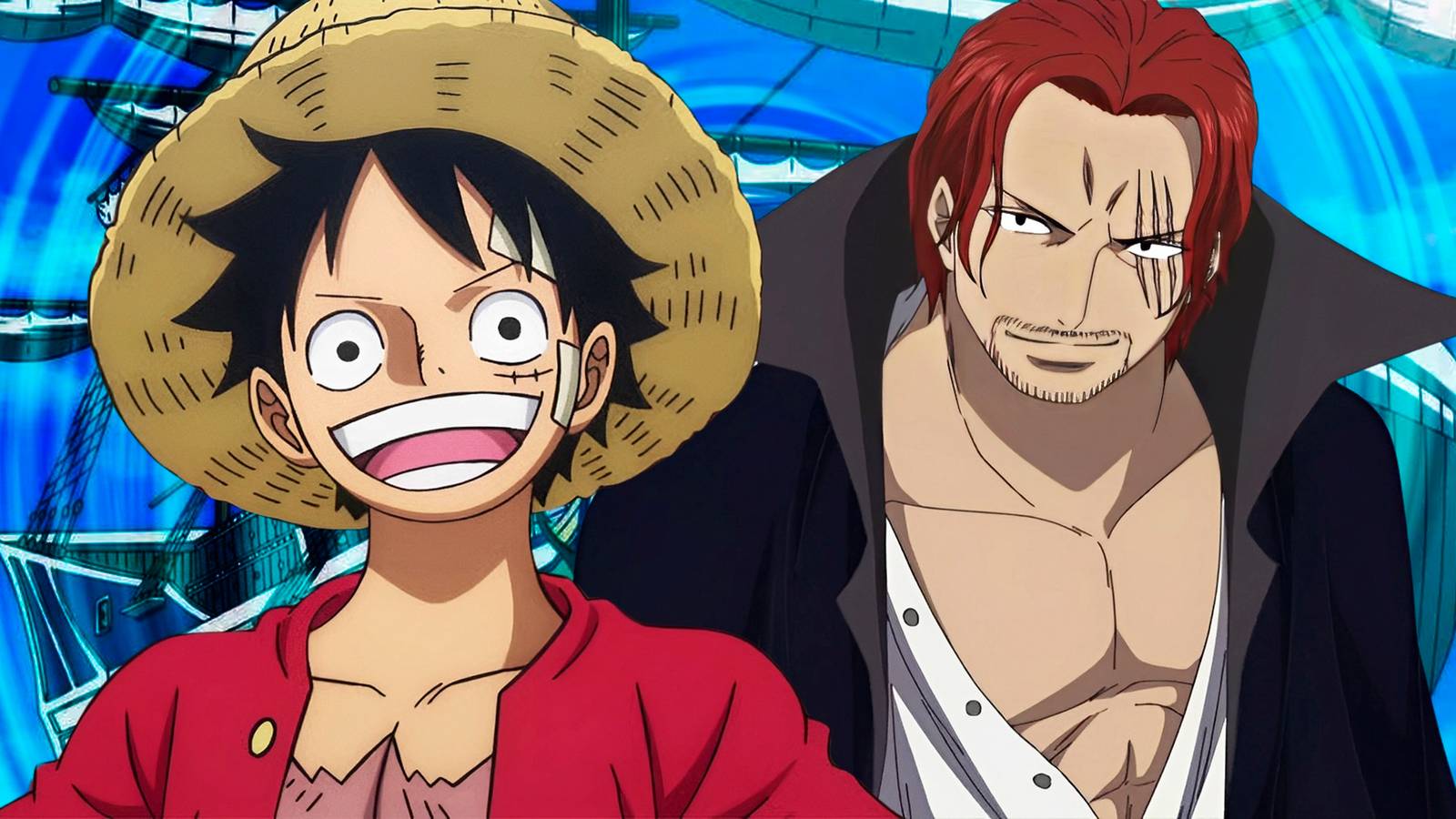 Feature header showing Shanks and Luffy