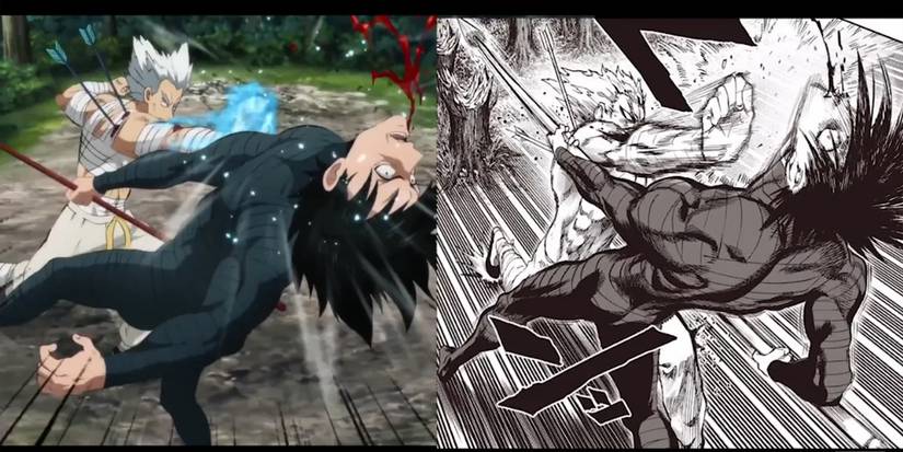 Comparison of a shot in season 2 to the corresponding manga panel.