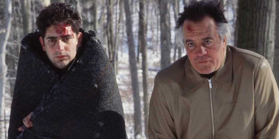 Paulie and Christopher in the snow in The Sopranos